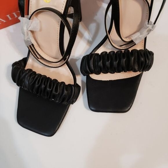 NIB RAID Wide Fit Waverly ruched heeled‎ sandals in black Size 5 - Picture 3 of 8